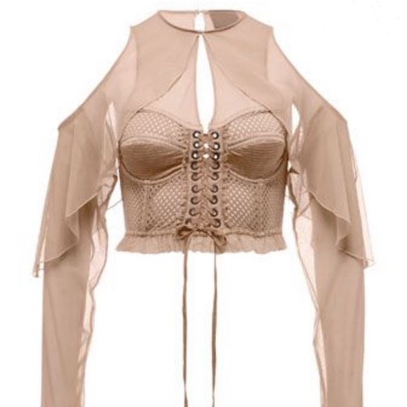 RARE FENTY PUMA mesh and bustier top with sleeves - Picture 1 of 8